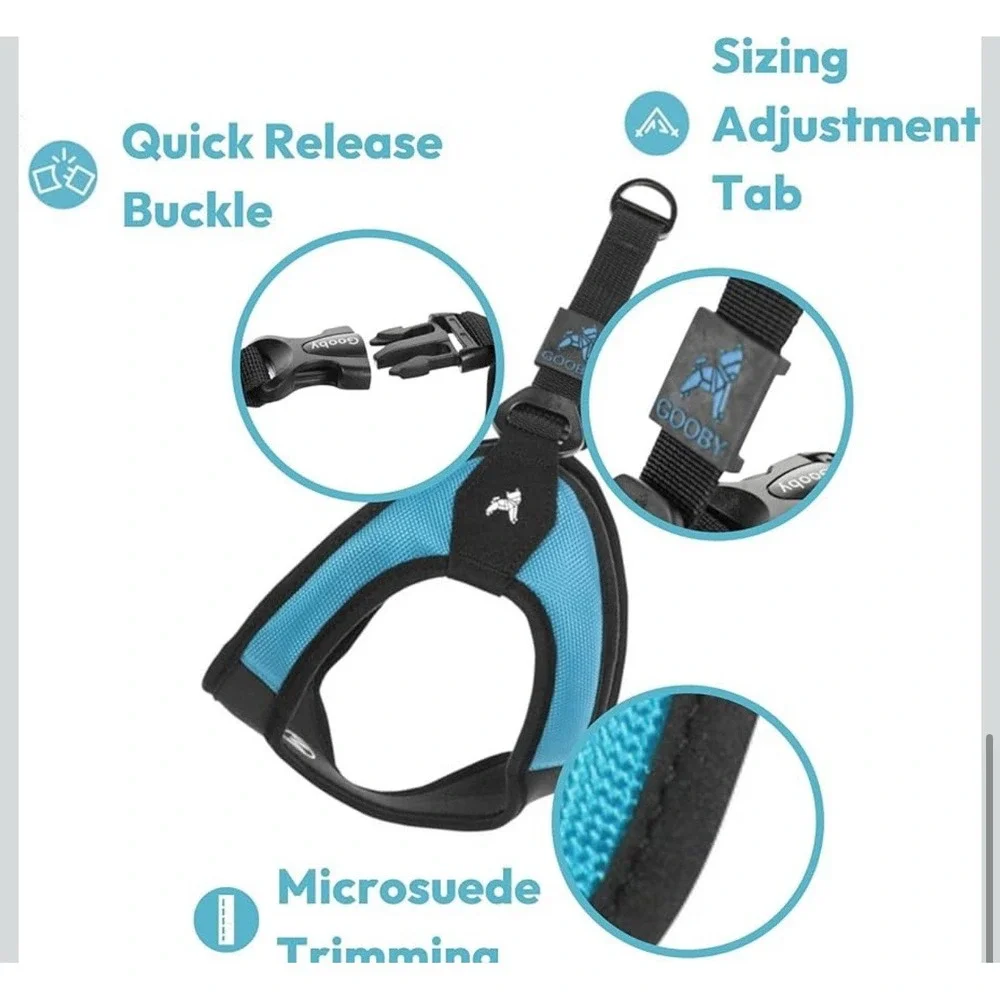Gooby Escape‎ Free Easy Fit Harness Turquoise LargeNo Pull Small Dog Harness